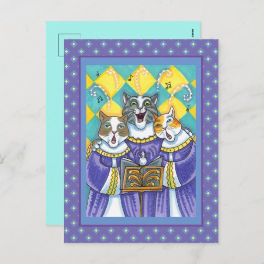 KIRCHENKATZEN UND MÄUSCHENKÖRPER FEIERTAGSPOSTKARTE (Vorne/Hinten)