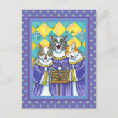 KIRCHENKATZEN UND MÄUSCHENKÖRPER FEIERTAGSPOSTKARTE (Vorderseite)