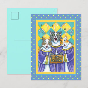 KIRCHENKATZEN UND MÄUSCHENKÖRPER FEIERTAGSPOSTKARTE