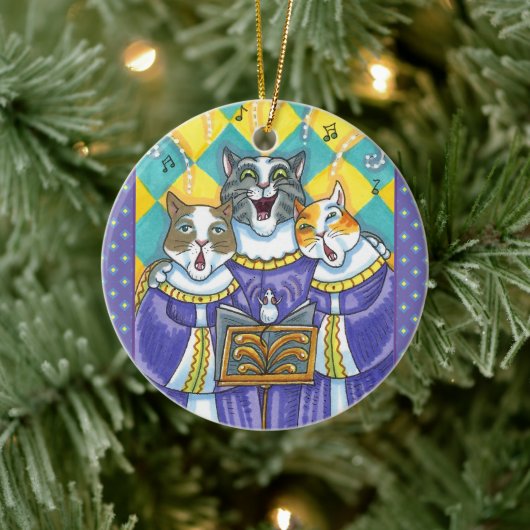 KIRCHENKATZEN UND MÄUSCHENKÖRPER KERAMIK ORNAMENT (Baum)