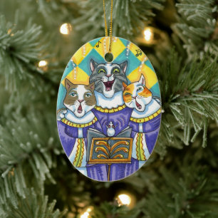 KIRCHENKATZEN UND MÄUSCHENKÖRPER KERAMIK ORNAMENT