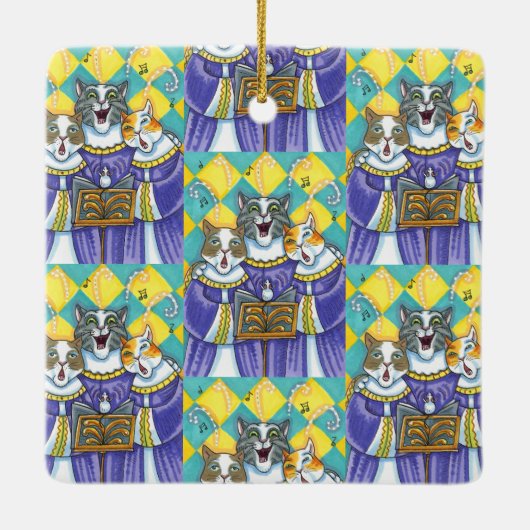 KIRCHENKATZEN UND MÄUSCHENKÖRPER KERAMIKORNAMENT (Rückseite)