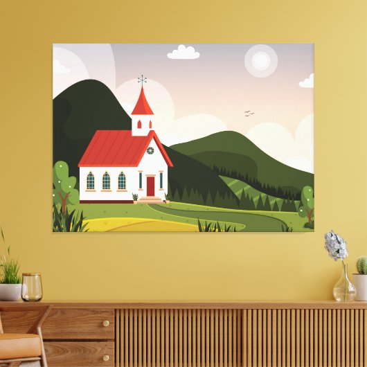Kirchenlandschaft Leinwanddruck (Insitu (Wohnzimmer))