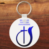 Kirchenlogo, Durchbrechen von Grenzen Schlüsselanhänger (Vorderseite)