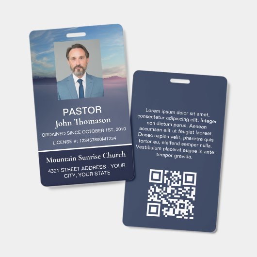 Kirchenmitgliedschaft Geistlicher Ausweis Blaue Ki (Vorder- & Rückseite)