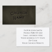 Kirchenname BLACK Leather Grunge Christlich Visitenkarte (Vorne/Hinten)