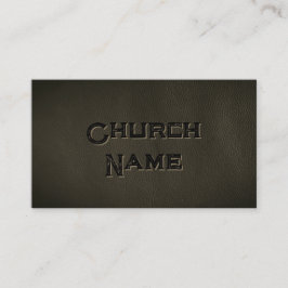 Kirchenname BLACK Leather Grunge Christlich Visitenkarte