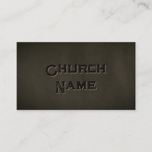 Kirchenname BLACK Leather Grunge Christlich Visitenkarte (Vorderseite)