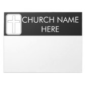 Kirchenname mit Kreuzpastor Christlich Notizblock (Vorderseite)