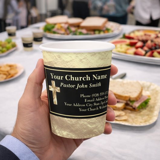 Kirchenpastor Gold und Schwarz Klassisch Pappbecher