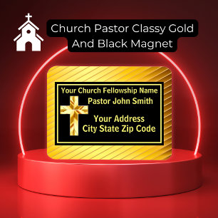 Kirchenpastor Klassisch Gold und Schwarz  Magnet