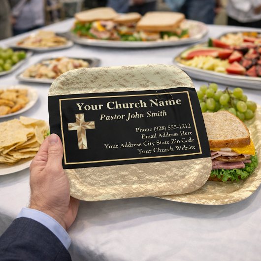 Kirchenpastor Klassisches Gold Pappteller