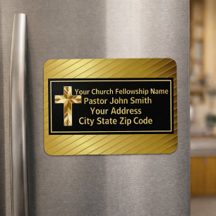 Kirchenpastor Klassisches Gold und Schwarz  Magnet