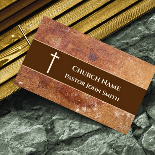 Kirchenpastor Rustikales Kunstleder Christlich Visitenkarte