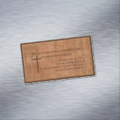Kirchenpfarrer Leather Gestempelt Elegantes Christ Magnetische Visitenkarte (Beispiel)