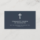 Kirchenpfarrer Moderne Minimal Cross Faith Navy Visitenkarte (Vorderseite)