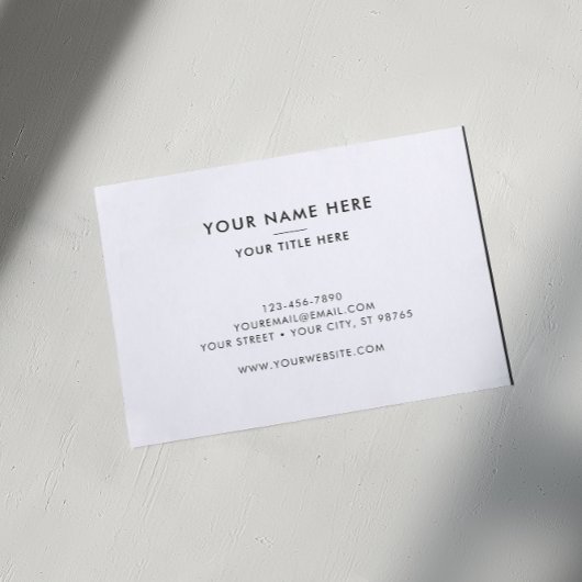 Kirchenpfarrer Moderner Minimal Cross Faith Black Visitenkarte