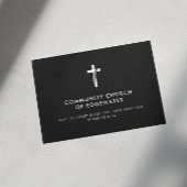 Kirchenpfarrer Moderner Minimal Cross Faith Black Visitenkarte