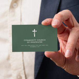 Kirchenpfarrer Moderner Minimaler Glaubenssatz Grü Visitenkarte