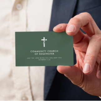 Kirchenpfarrer Moderner Minimaler Glaubenssatz Grü Visitenkarte