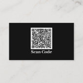 Kirchenpfarrer Schwarzer Minimalistischer QR-Code Visitenkarte (Rückseite)