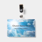 Kirchenpfarrer und Geistlicher Glaubensname Ausweis (Vorderseite mit Clip)