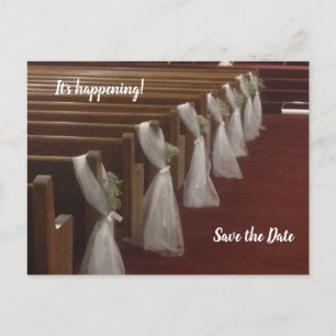 Kirchenpferde, die für eine Hochzeit dekoriert sin Postkarte