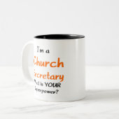 Kirchensekretärin Zweifarbige Tasse (Vorderseite Links)
