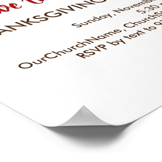 KIRCHENSERVICE UND Erntedank Poster (Ecke)