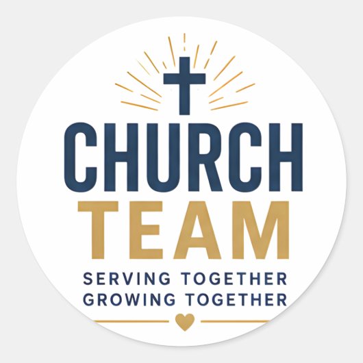 Kirchenteam, das gemeinsam dient runder aufkleber (Vorderseite)