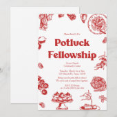Kirchentreffen mit Potluck-Fellowship Einladung (Vorne/Hinten)