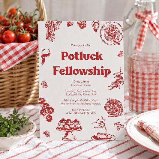 Kirchentreffen mit Potluck-Fellowship Einladung