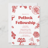 Kirchentreffen mit Potluck-Gemeinschaft Einladung (Vorderseite)