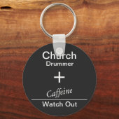 Kirchentrommel und Coffein-T - Shirt Schlüsselanhänger (Vorderseite)