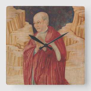 Kirchenvater Johannes Cassianus Quadratische Wanduhr