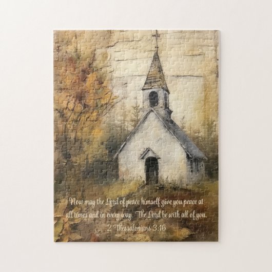 Kirchenwoods Watercolor-Schrift Religiös Puzzle (Vertikal)