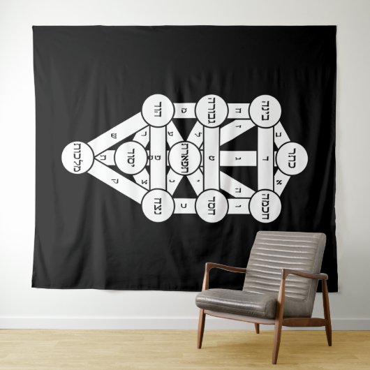 Kircher Tree of Life in Hebräisch Wandteppich (Beispiel (Horizontal))