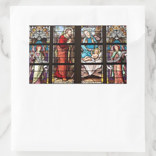 Kirchfenster Festgläser Weihnachtsaufkleber Rechteckiger Aufkleber (Tasche)