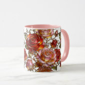Kirchglas-Rosen-Blumen-Kaffeetasse Tasse (VorderseiteRechts)