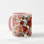 Kirchglas-Rosen-Blumen-Kaffeetasse Tasse (Vorderseite Links)