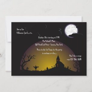 Kirchhof Halloween-Party-Einladung Einladung