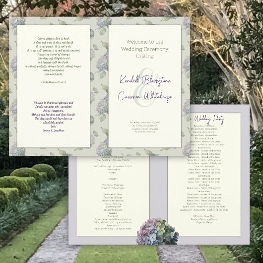 Kirchliche Hochzeitsprogramm-Vorlage mit floralem
