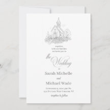 Kirchliche Kalligrafie-Hochzeitseinladung