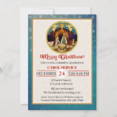 Kirchlicher christlicher Weihnachtsliedergottesdie Feiertagskarte (Vorderseite)