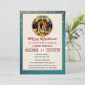 Kirchlicher christlicher Weihnachtsliedergottesdie Feiertagskarte (Stehend Vorderseite)