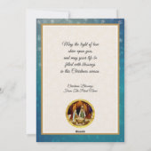 Kirchlicher christlicher Weihnachtsliedergottesdie Feiertagskarte (Rückseite)