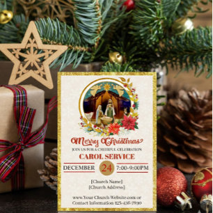 Kirchlicher christlicher Weihnachtsliedergottesdie Feiertagskarte