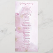 Kirchliches Hochzeitsprogramm mit rosa Blumen Programm (Rückseite)