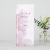 Kirchliches Hochzeitsprogramm mit rosa Blumen Programm (Stehend Vorderseite)