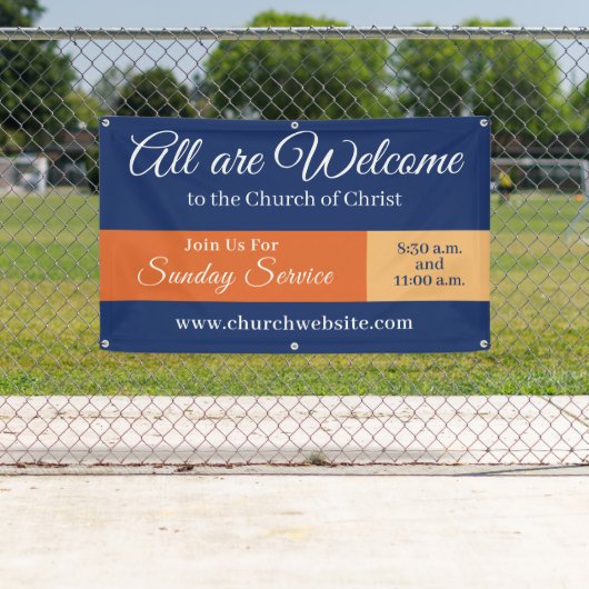 Kirchliches Willkommensschild Hängebanner Banner (Insitu)